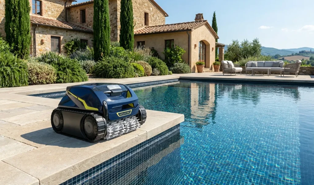 Robot per pulizia piscina a bordo vasca Robot per pulizia piscina a bordo vasca